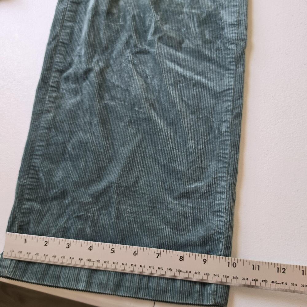 Pilcro Overalls Womens 27 Green Corduroy V Neck Wide Leg Zip Front Pockets - Picture 12 of 13